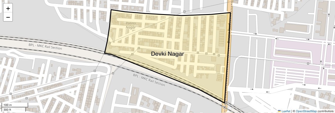 Location Map of Devki Nagar, Bhopal