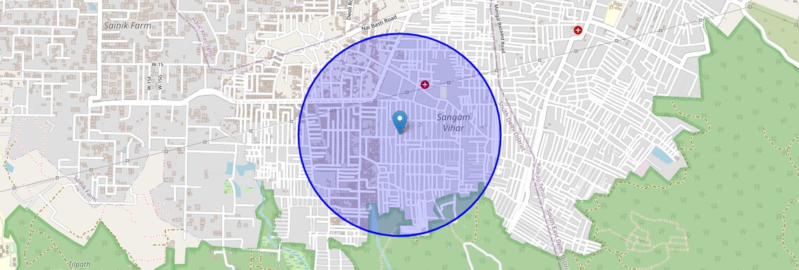 Location Map of Devli, Delhi