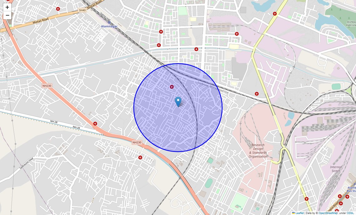 Location Map of Devpur, Lucknow