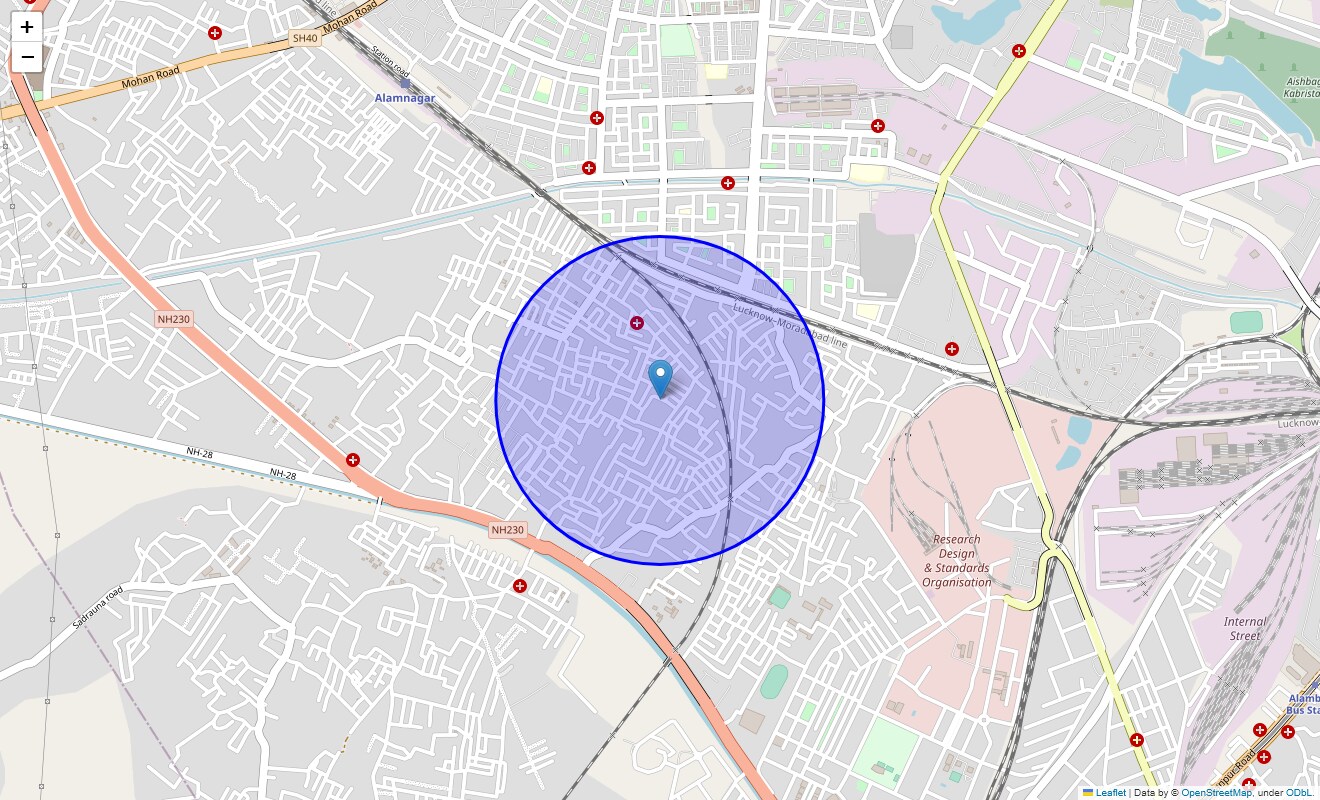 Location Map of Devpur, Lucknow
