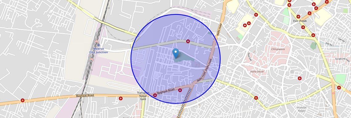 Location Map of Devpuri, Meerut