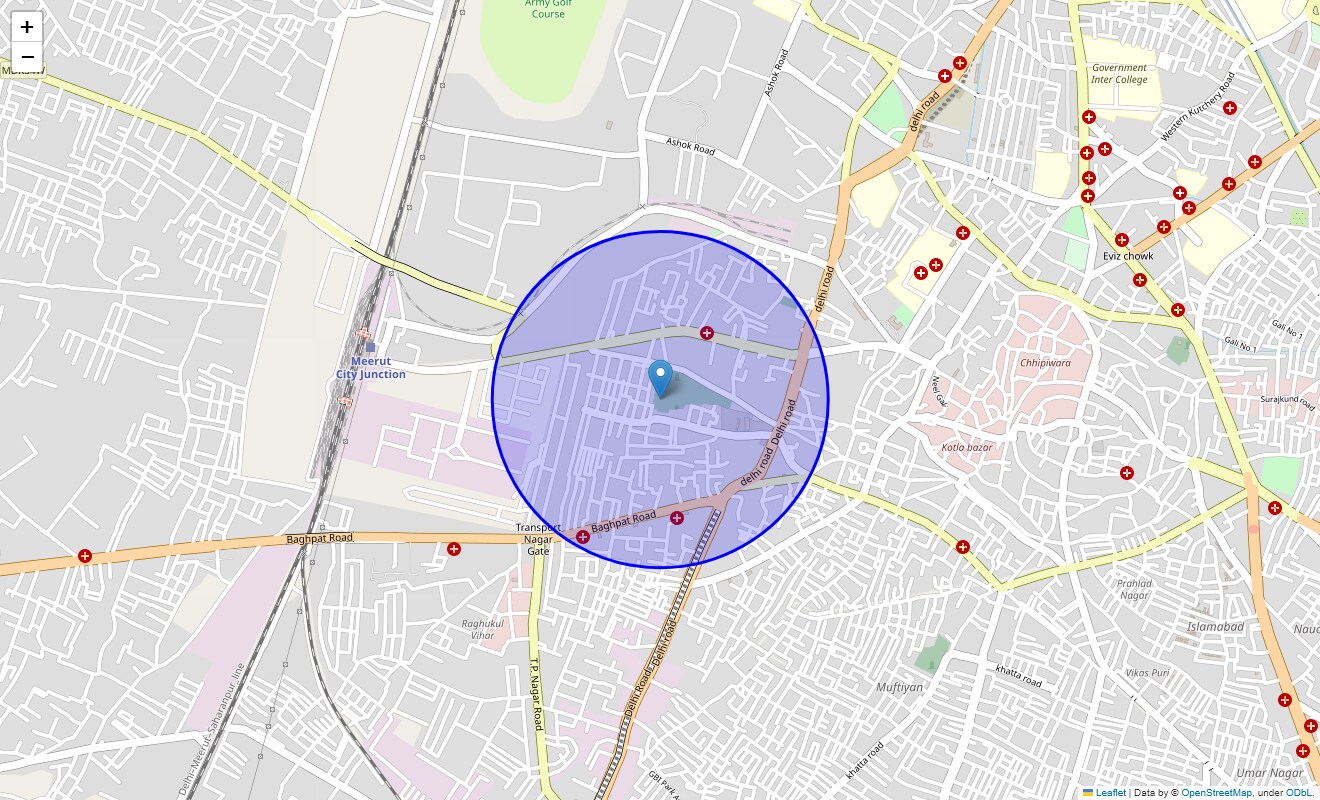 Location Map of Devpuri, Meerut