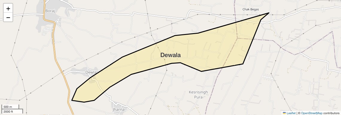 Location Map of Dewala, Jaipur