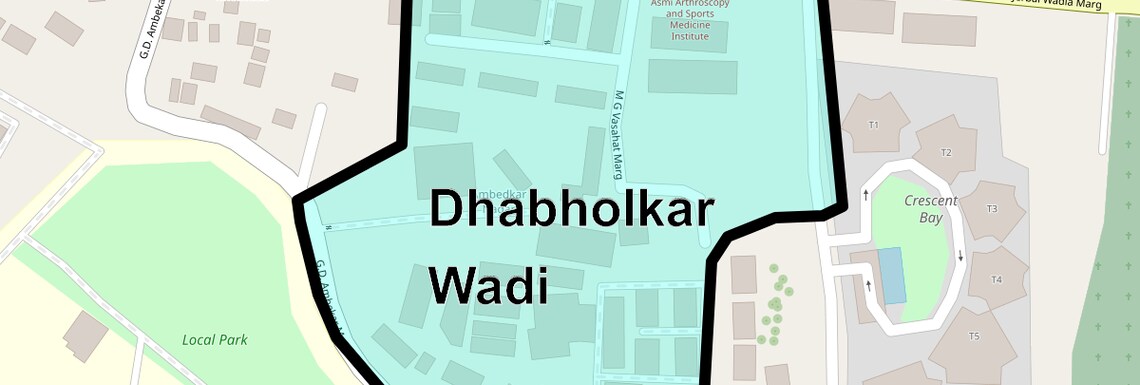 Location Map of Dhabholkar Wadi, Mumbai