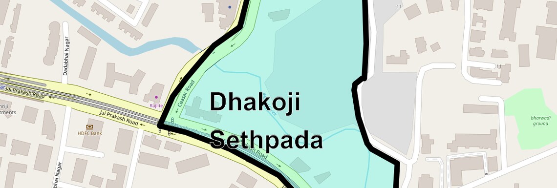 Location Map of Dhakoji Sethpada, Mumbai