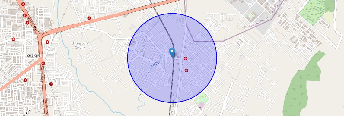 Location Map of Dhakoli, Zirakpur