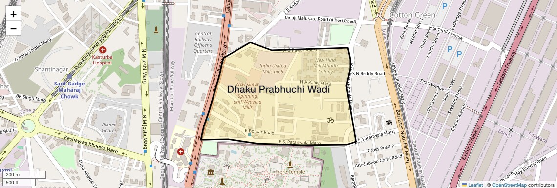 Location Map of Dhaku Prabhuchi Wadi, Mumbai