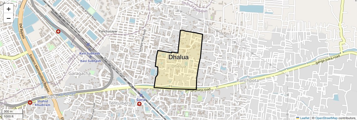 Location Map of Dhalua, Kolkata