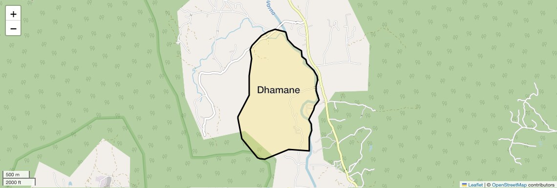 Location Map of Dhamane, Thane