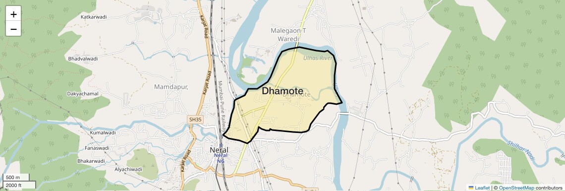 Location Map of Dhamote, Navi Mumbai
