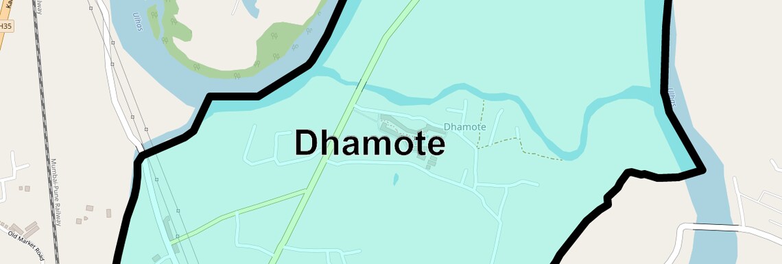 Location Map of Dhamote, Navi Mumbai