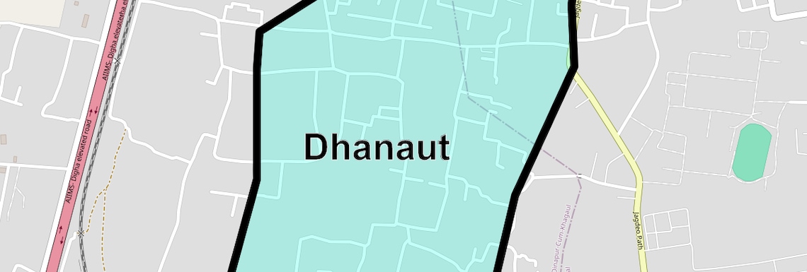 Location Map of Dhanaut, Patna