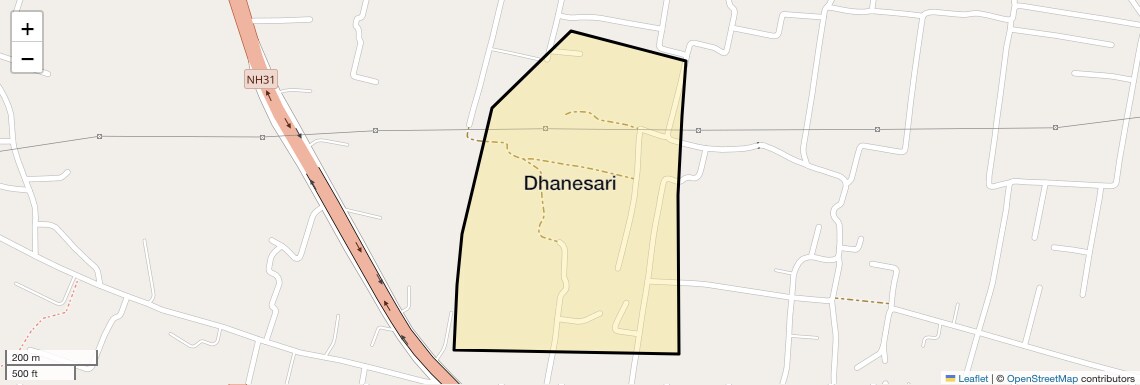 Location Map of Dhanesari, Varanasi