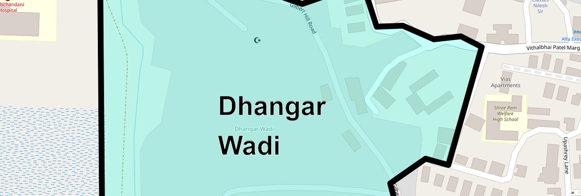 Location Map of Dhangar Wadi, Mumbai