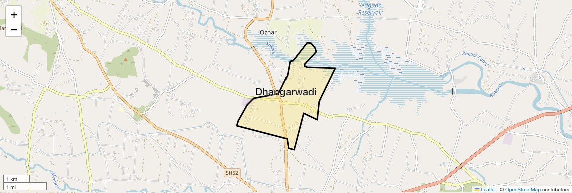 Location Map of Dhangarwadi, Pune