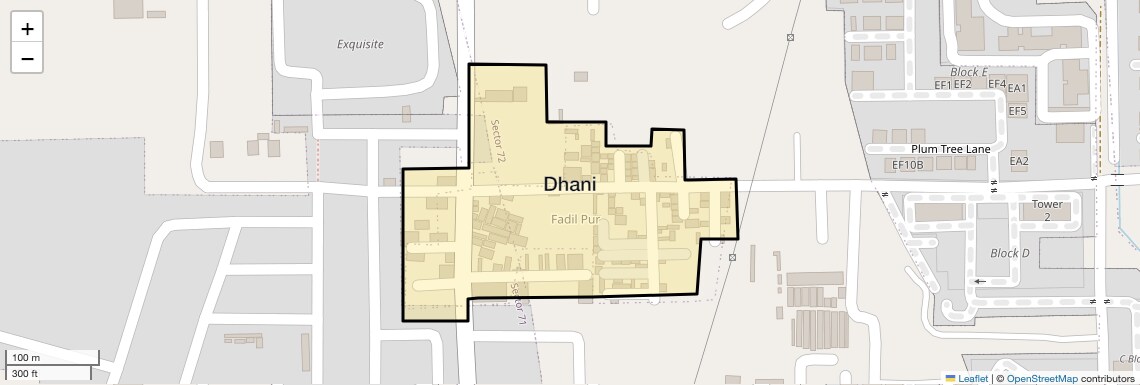 Location Map of Dhani, Gurgaon