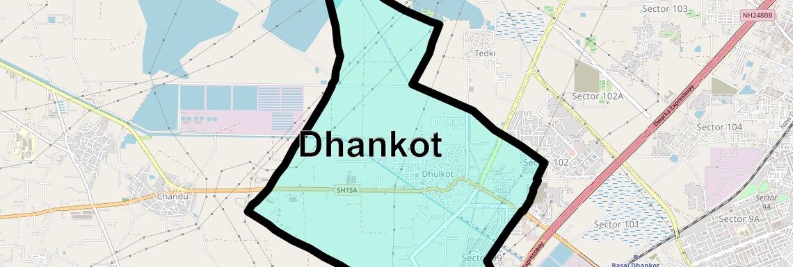 Location Map of Dhankot, Gurgaon