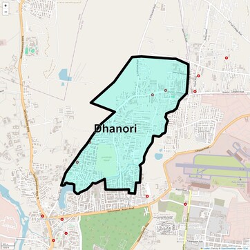 Location Map of Dhanori, Pune