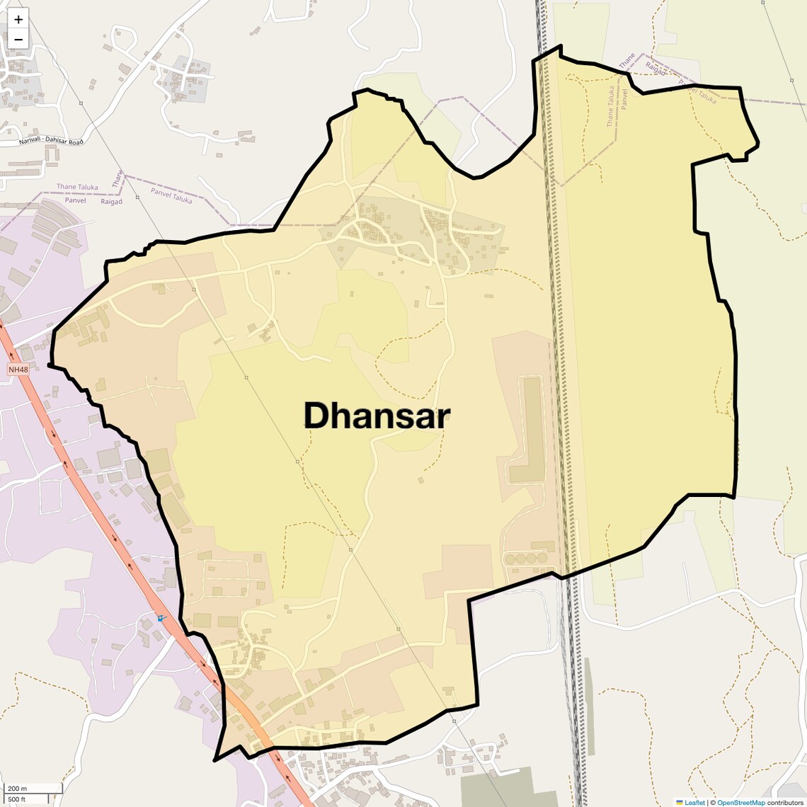 Location Map of Dhansar, Navi Mumbai