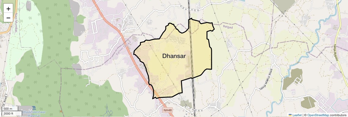 Location Map of Dhansar, Navi Mumbai