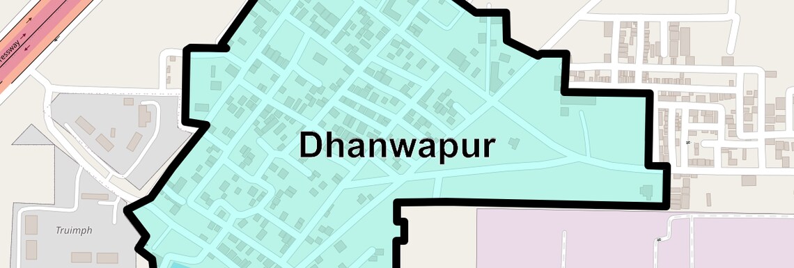 Location Map of Dhanwapur, Gurgaon