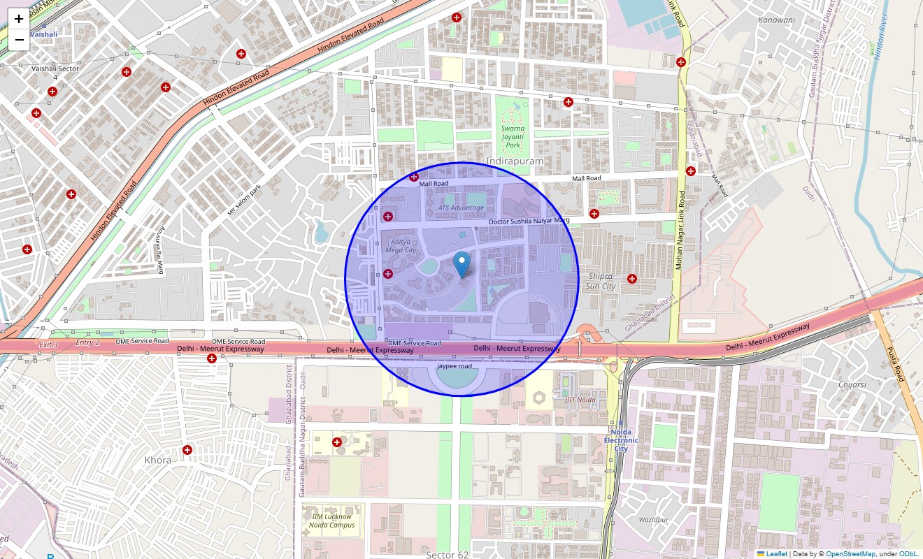 Location Map of Dhara, Ghaziabad