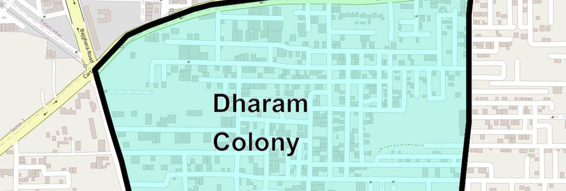 Location Map of Dharam Colony, Gurgaon