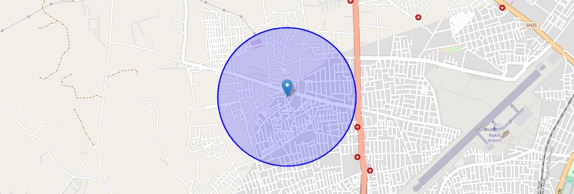 Location Map of Dharam Nagar, Rajkot