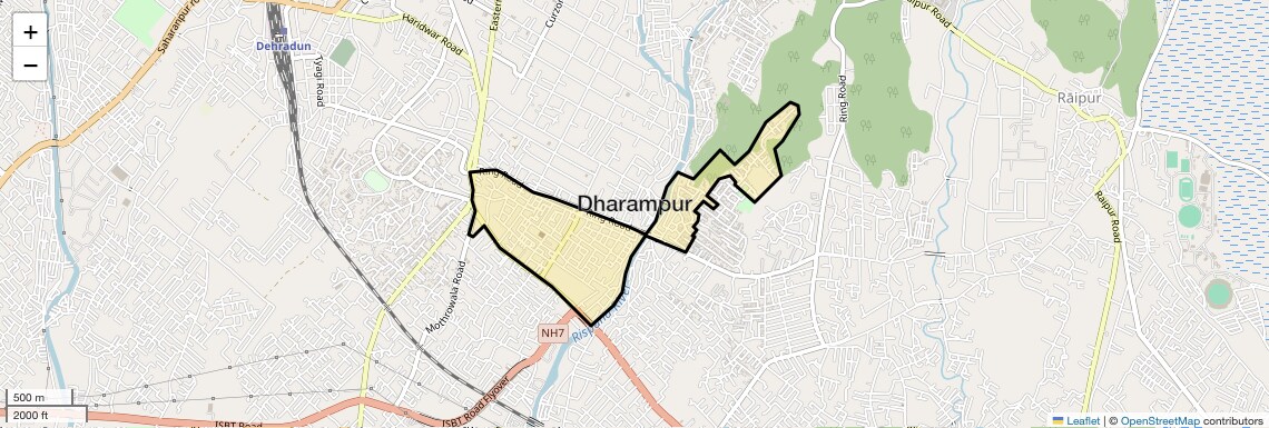 Location Map of Dharampur, Dehradun