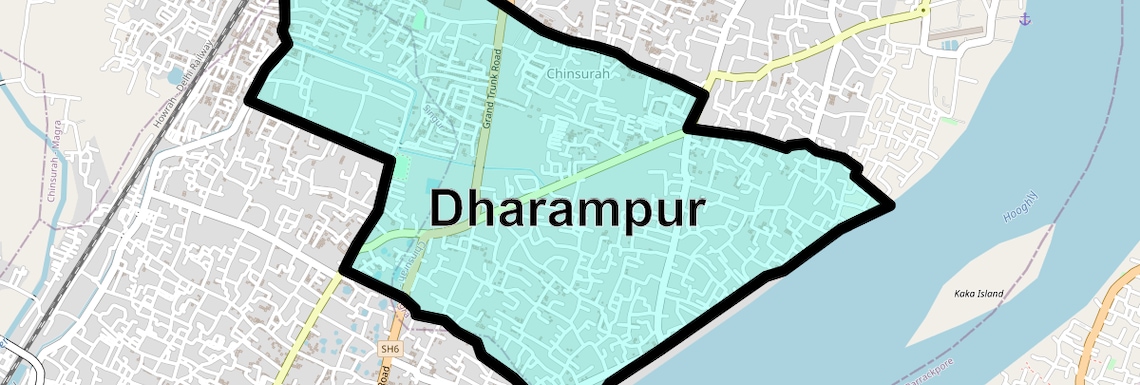Location Map of Dharampur, Kolkata