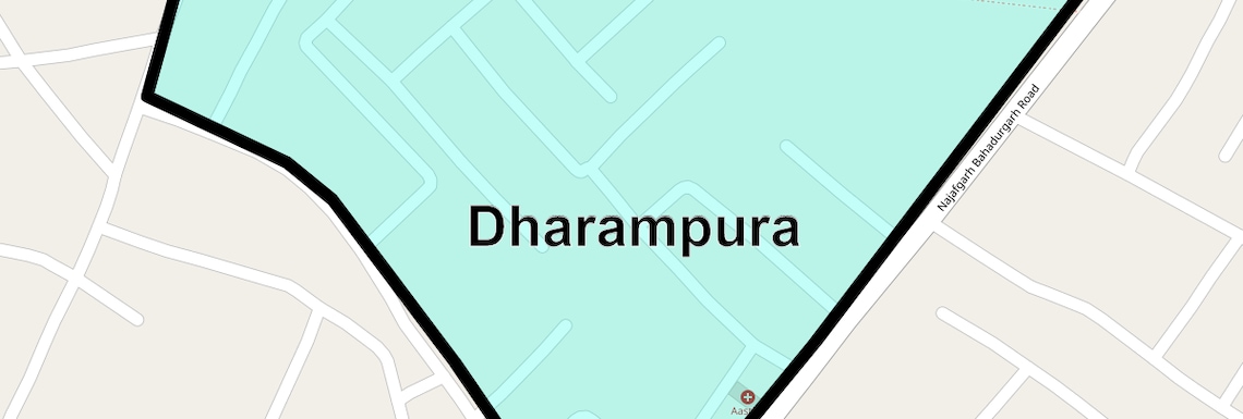 Location Map of Dharampura, Delhi