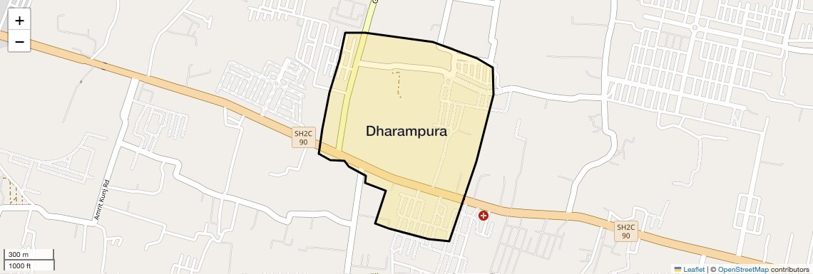 Location Map of Dharampura, Jaipur