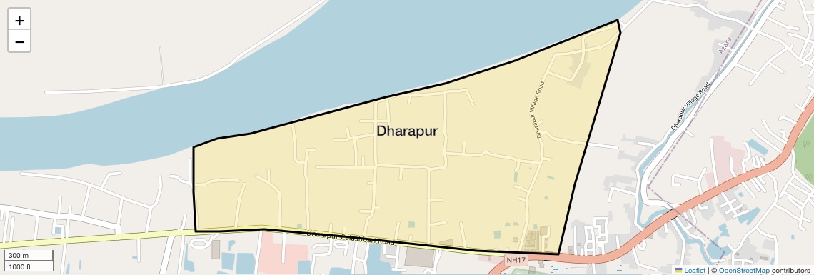 Location Map of Dharapur, Guwahati