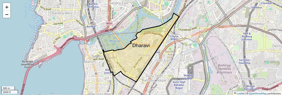 Location Map of Dharavi, Mumbai