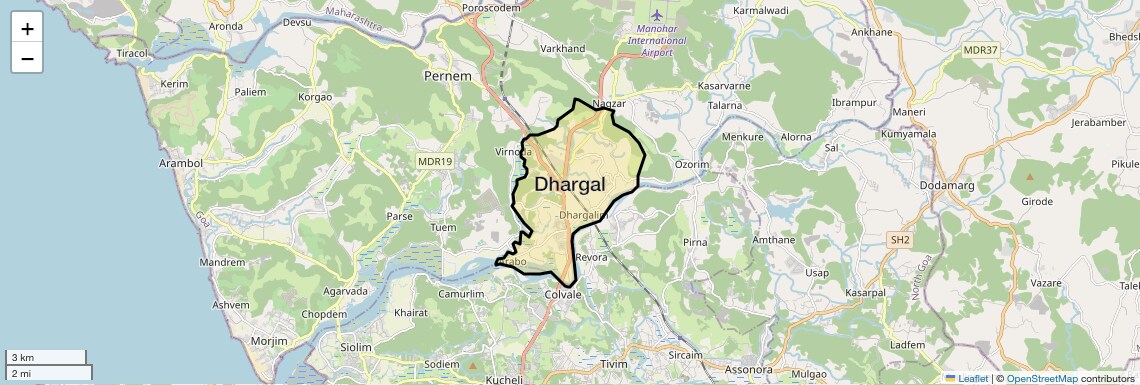 Location Map of Dhargal, Goa