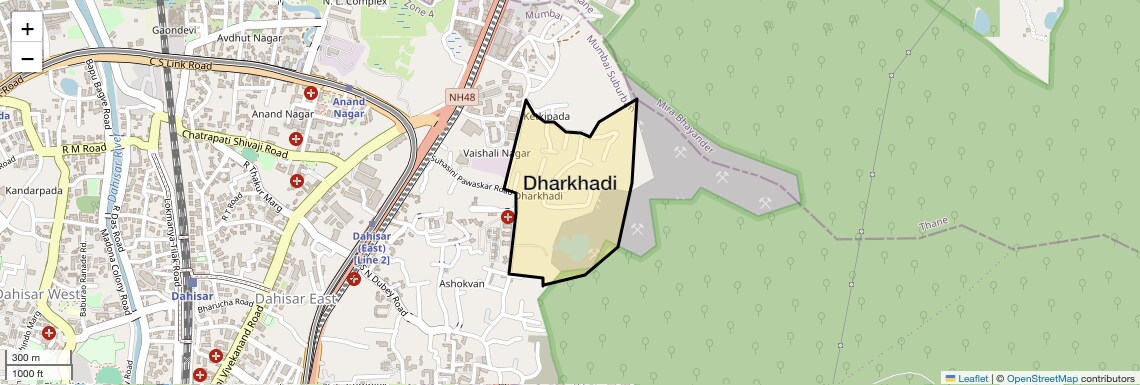 Location Map of Dharkhadi, Mumbai