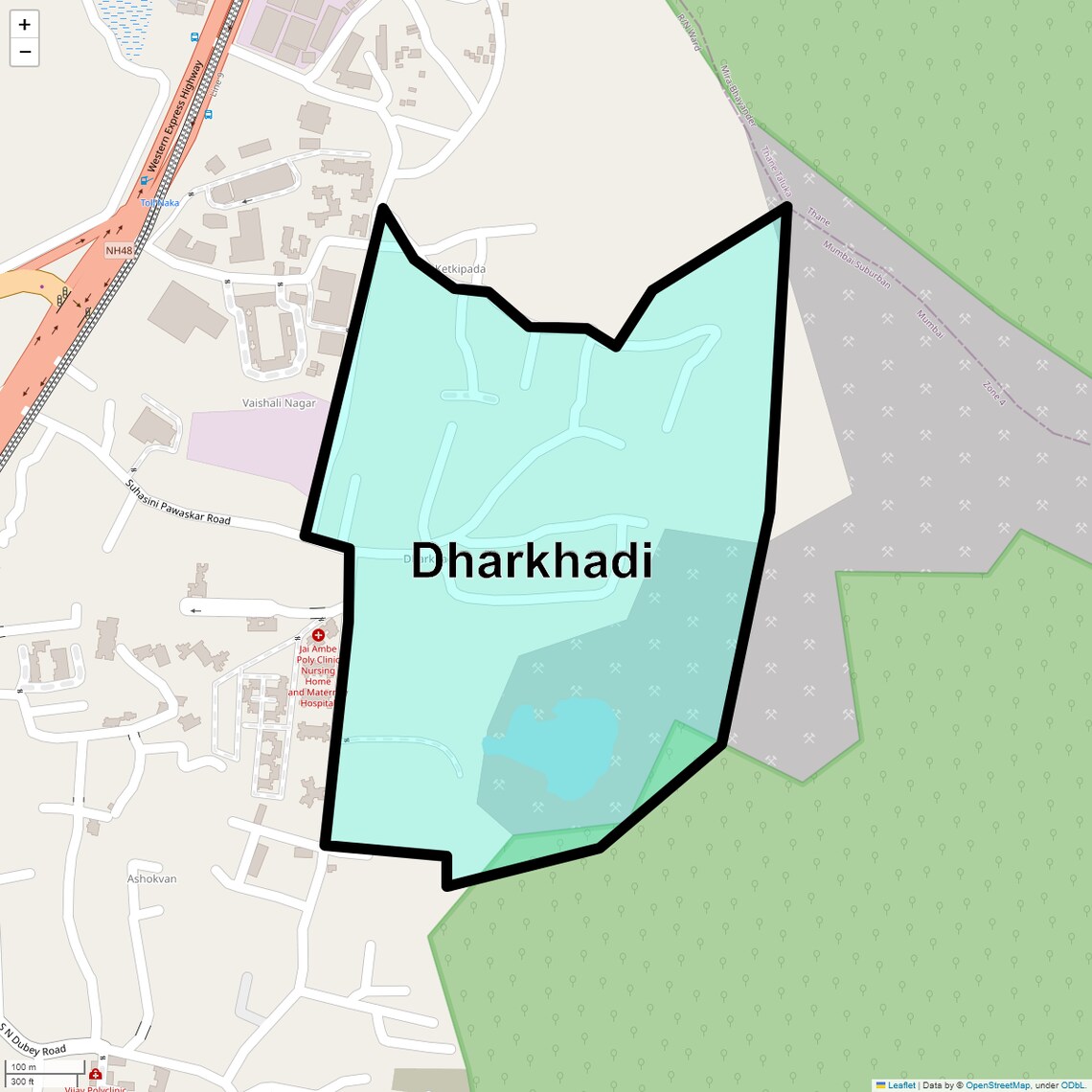 Location Map of Dharkhadi, Mumbai
