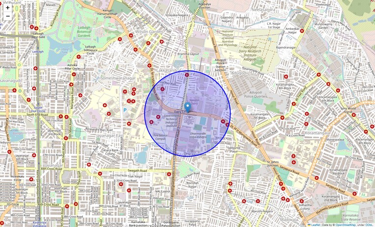 Location Map of Dharmaram College