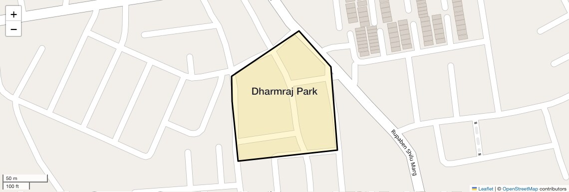Location Map of Dharmraj Park, Rajkot