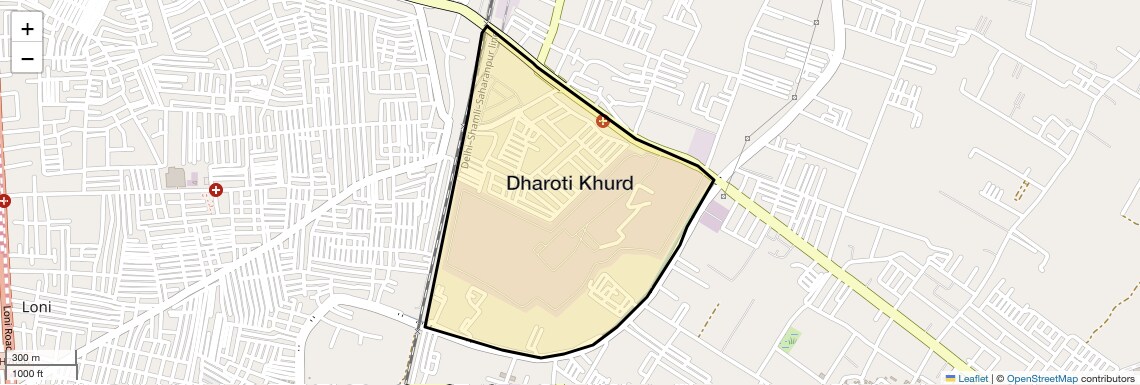 Location Map of Dharoti Khurd, Ghaziabad