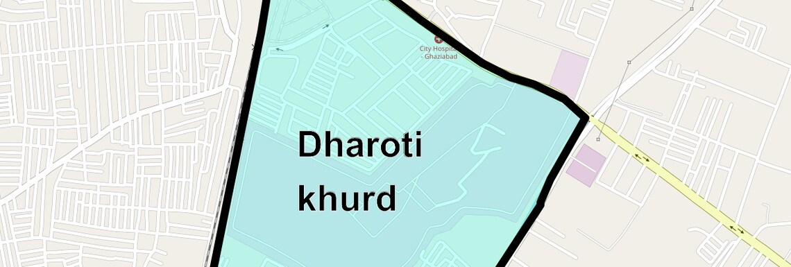 Location Map of Dharoti Khurd, Ghaziabad