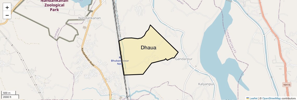 Location Map of Dhaua, Bhubaneswar