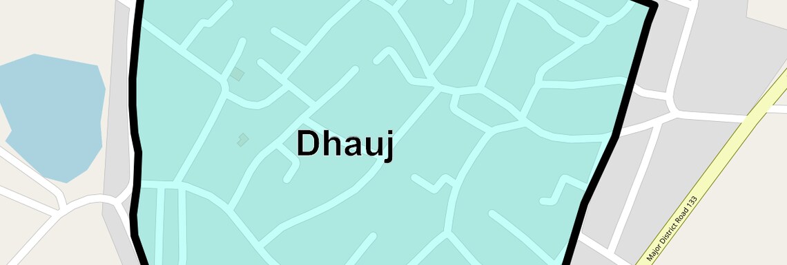 Location Map of Dhauj, Faridabad