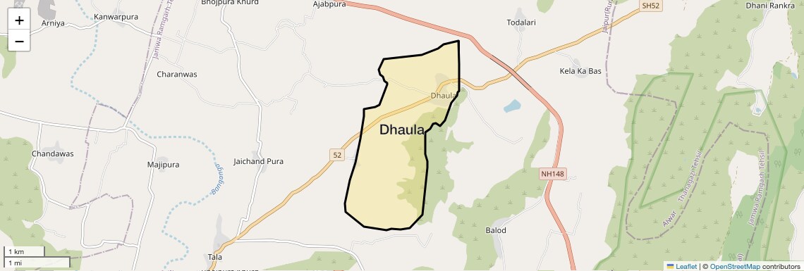 Location Map of Dhaula, Jaipur