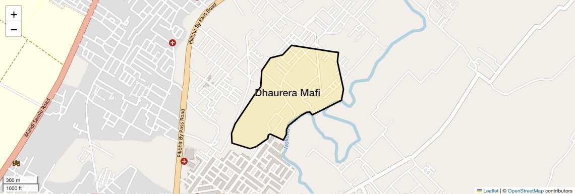 Location Map of Dhaurera Mafi, Bareilly