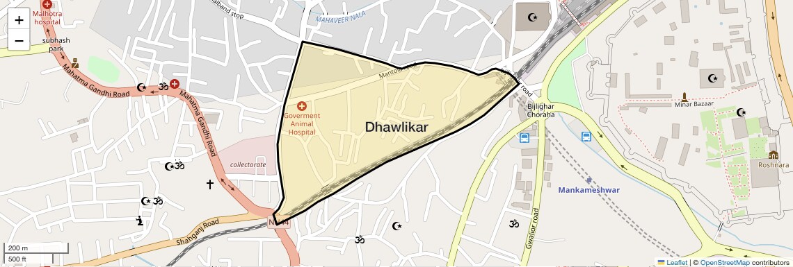 Location Map of Dhawlikar, Agra