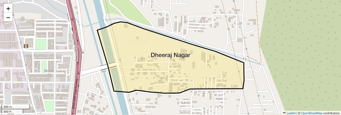 Location Map of Dheeraj Nagar, Faridabad