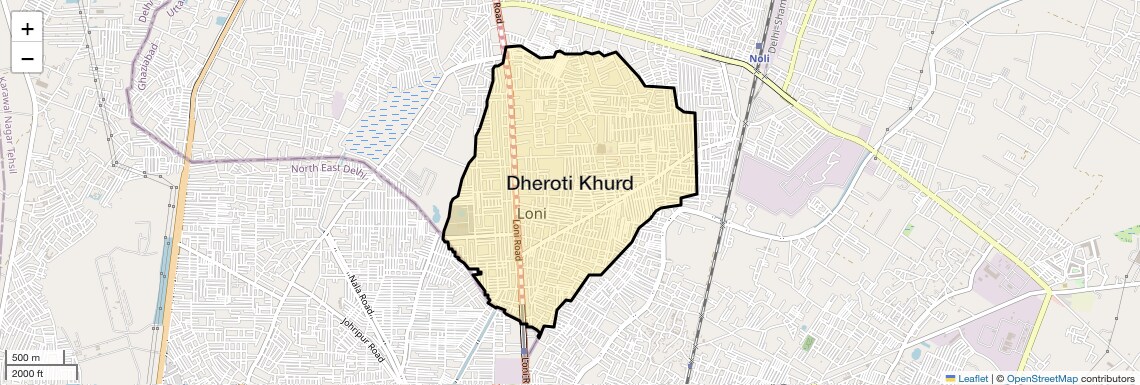 Location Map of Dheroti Khurd, Ghaziabad