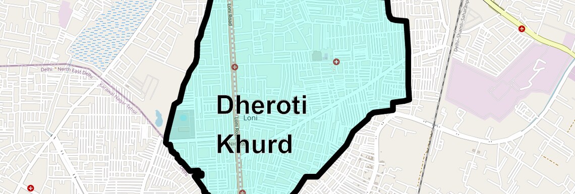 Location Map of Dheroti Khurd, Ghaziabad