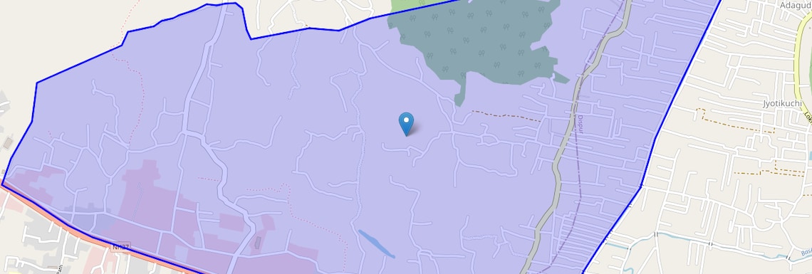 Location Map of Dhirenpara, Guwahati